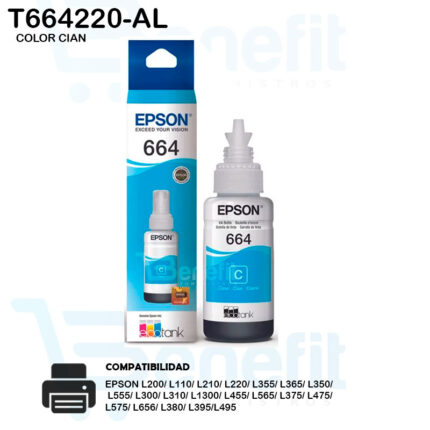 BOTELLA DE TINTA 664 COLOR CIAN T664220-AL