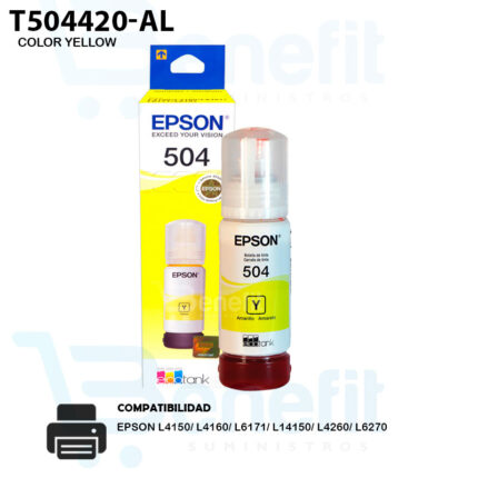 BOTELLA DE TINTA T504 COLOR AMARILLO T504420-AL