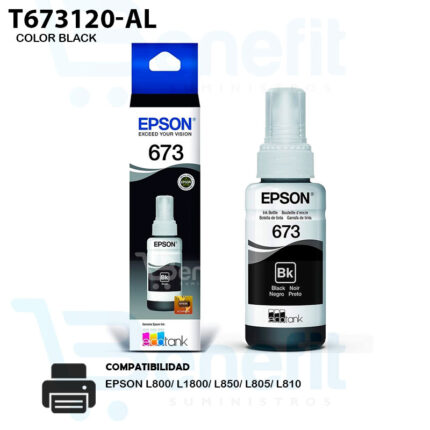 BOTELLA DE TINTA T673 COLOR NEGRO T673120-AL