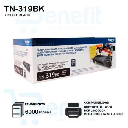 CARTUCHO DE TONER BROTHER TN-319BK BLACK