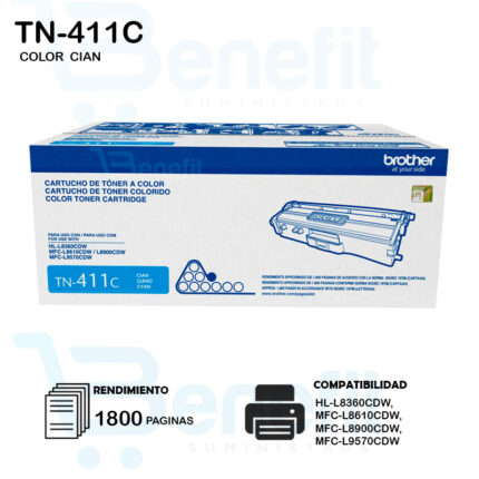 CARTUCHO DE TONER BROTHER TN411C CIAN