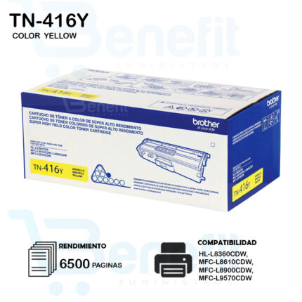 CARTUCHO DE TONER BROTHER TN416 YELLOW