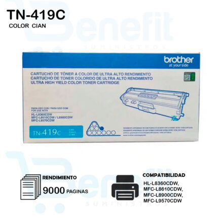 CARTUCHO DE TONER BROTHER  TN419 CIAN