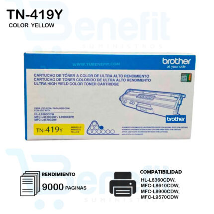 CARTUCHO DE TONER BROTHER  TN419 YELLOW